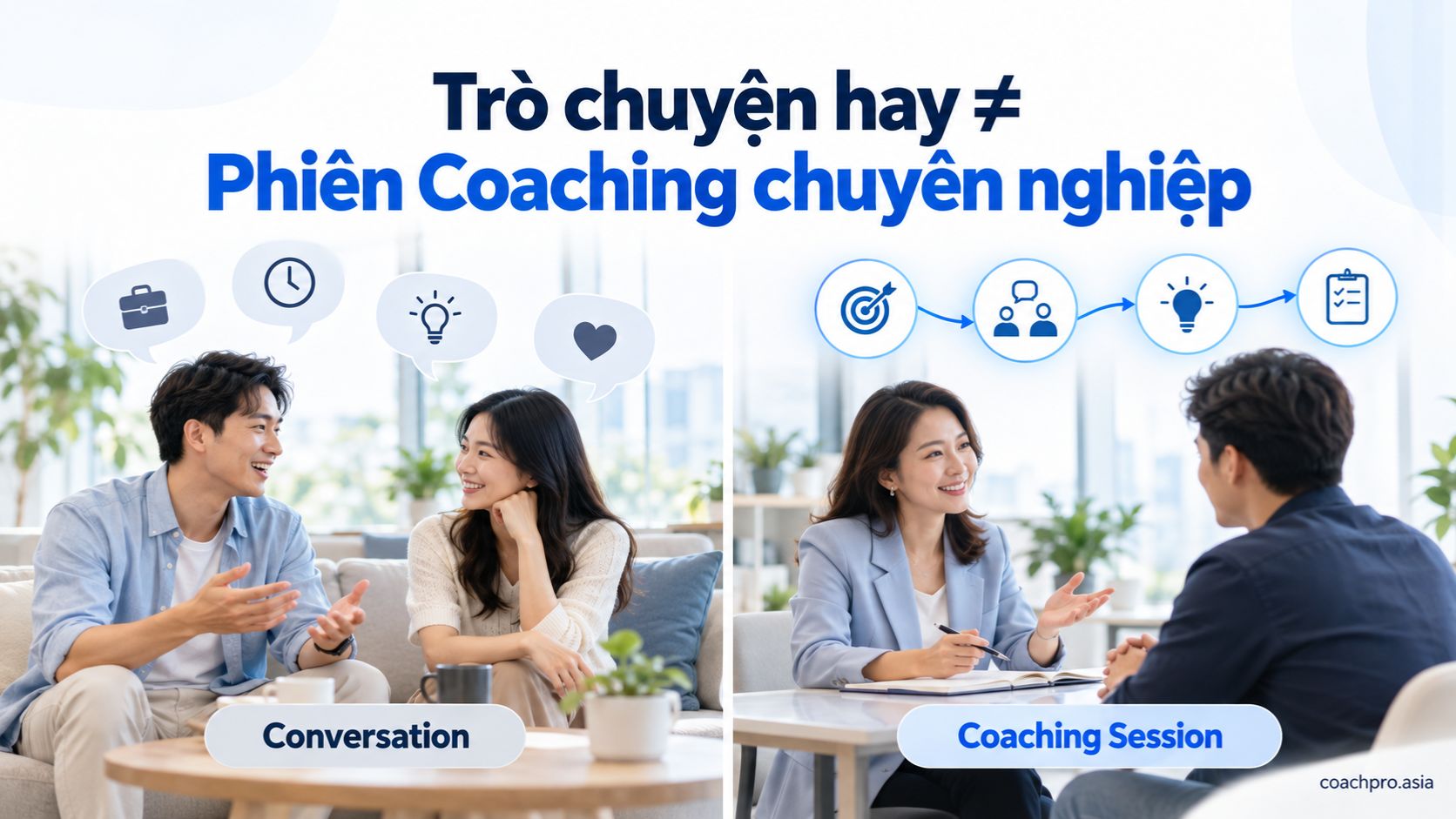 Khác biệt giữa trò chuyện và coaching